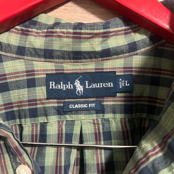 Men’s Ralph Lauren Green Long Sleeve Striped Button Down Large​ - Picture 3 of 4